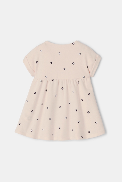 Robe molleton rose bébé fille 2