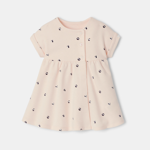 Robe molleton rose bébé fille 1