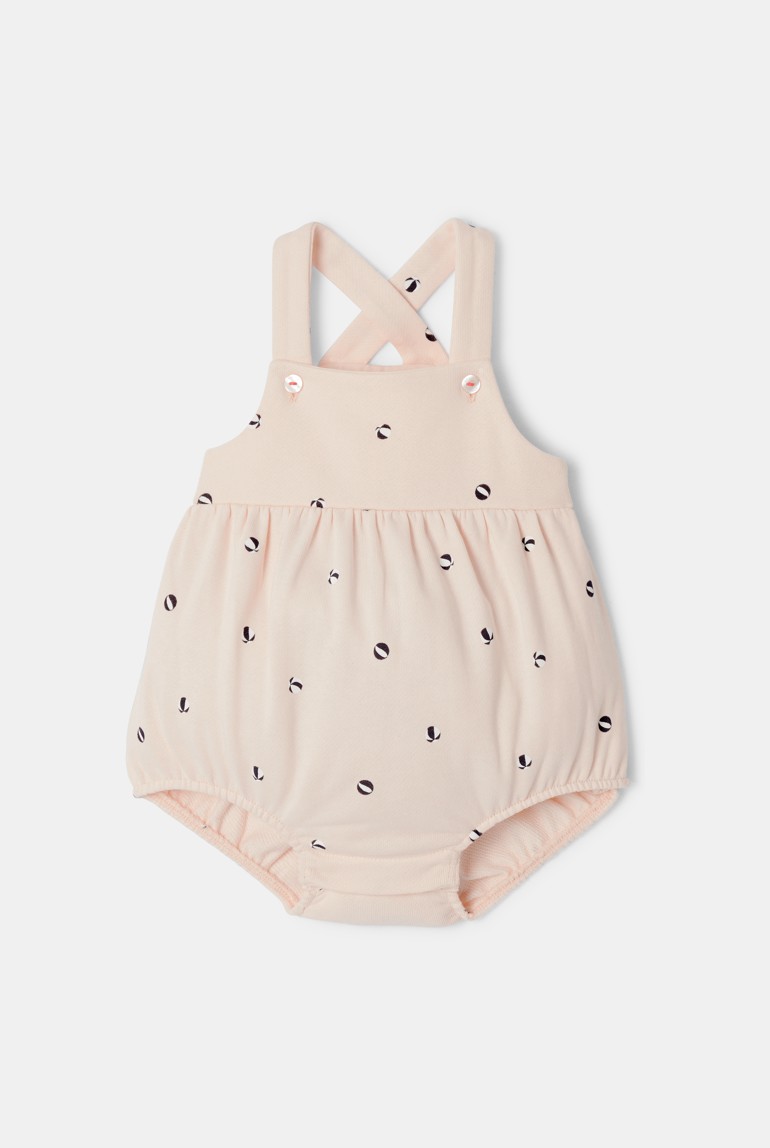 Barboteuse molleton rose bébé fille 1