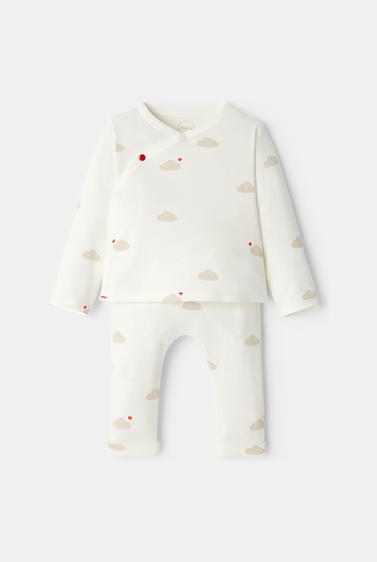 Ensemble 3 pièces coton blanc bébé mixte 1