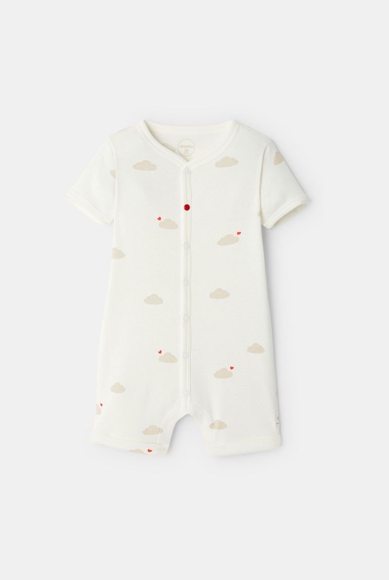 Mono corto de algodón de bebé unisex 1