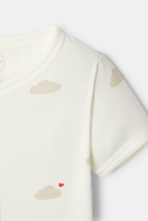 Combinaison courte en coton bébé mixte 2