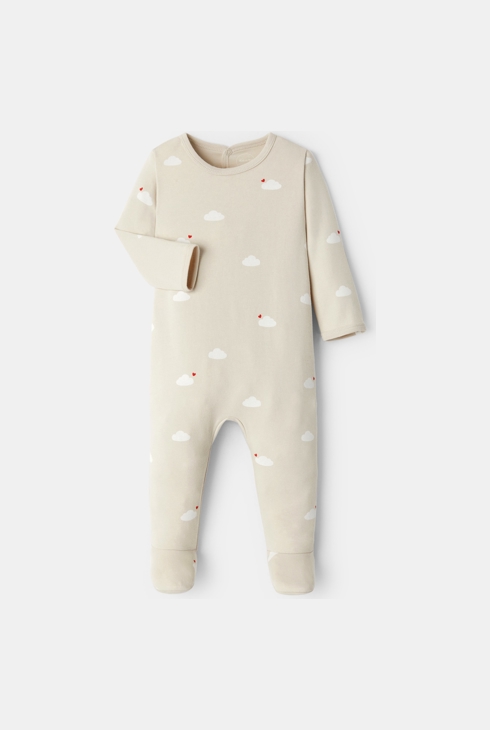Dors-bien en coton beige bébé mixte 1