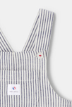 Salopette coton et lin rayée bleu bébé mixte 3