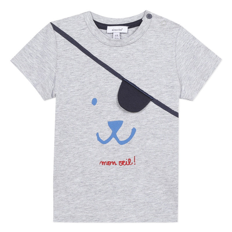 Absorba - T-shirt gris en coton chiné Mon Œil bébé garçon Absorba - Garcon