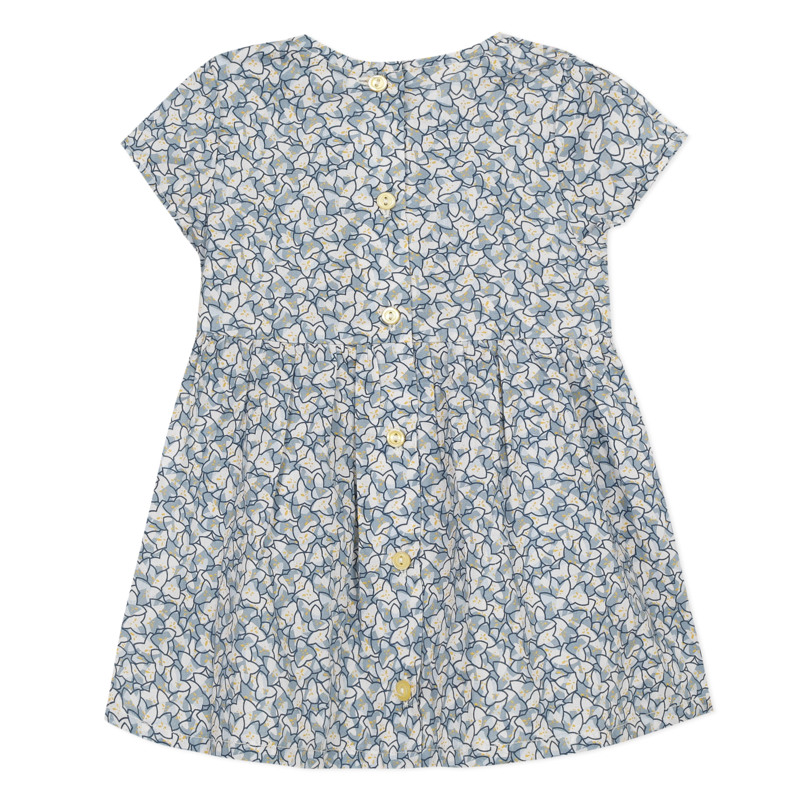 Robe en coton bleue imprime Liberty bebe fille Absorba Okaidi Obaibi