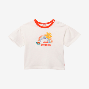 T-shirt bébé fille arc-en-ciel brodé beige Catimini 1