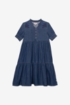 Blaues Jeanskleid Catimini mit Stickereien für Mädchen 1