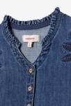 Blaues Jeanskleid Catimini mit Stickereien für Mädchen 3