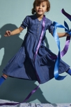 Blaues Jeanskleid Catimini mit Stickereien für Mädchen 4