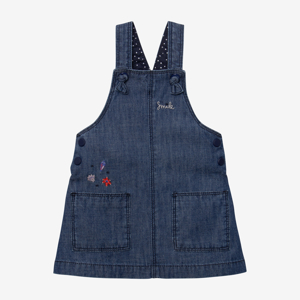 Robe-salopette bébé fille jean brodé bleue Catimini 1