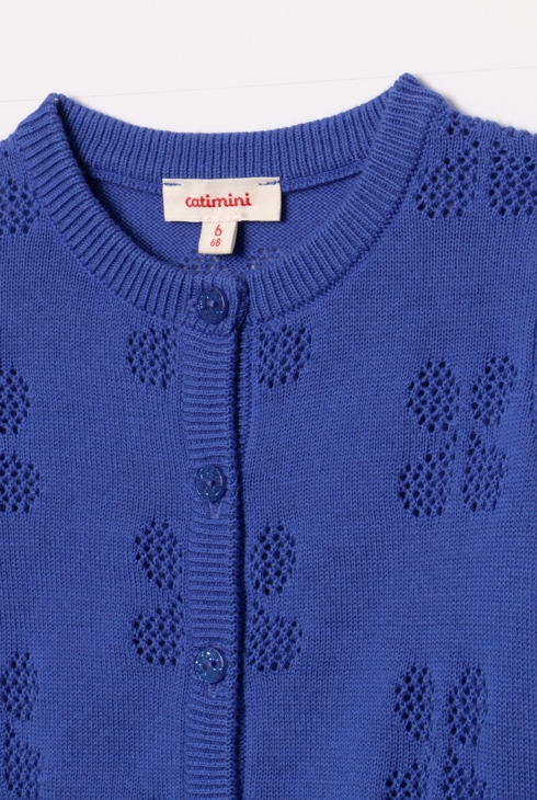 Cardigan bébé fille ajouré bleu Catimini