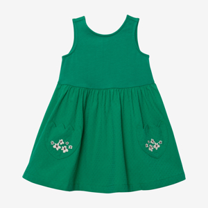 Robe bébé fille bi matière verte Catimini 1