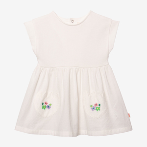 Robe bébé fille bi matière écrue beige Catimini 1