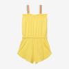 Combi short fille bretelles rayées jaune Catimini