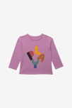 T-shirt bébé fille violet logo en coton biologique Catimini