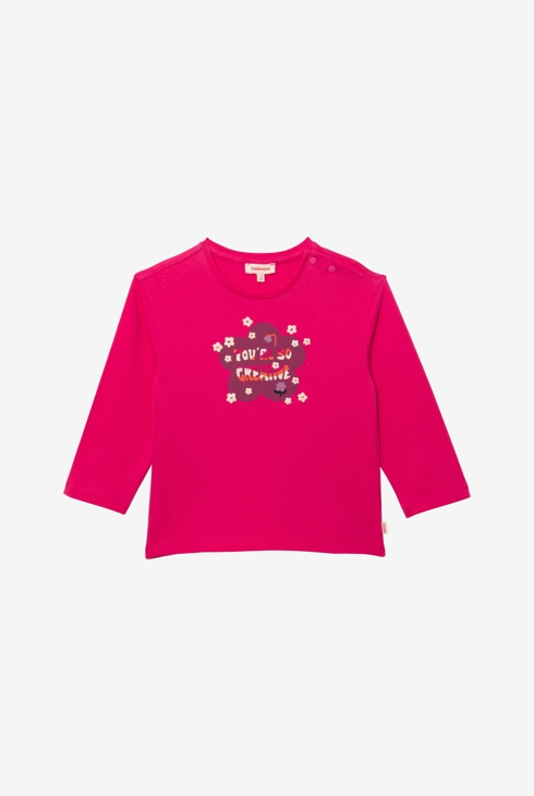 T-shirt bébé fille fleurs rose en coton recyclé Catimini 1