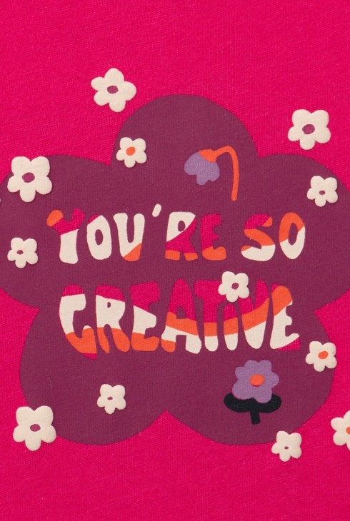 T-shirt bébé fille fleurs rose en coton recyclé Catimini