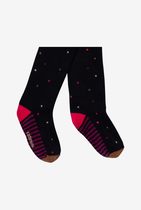 Collants bébé fille micro pois bleus Catimini 2