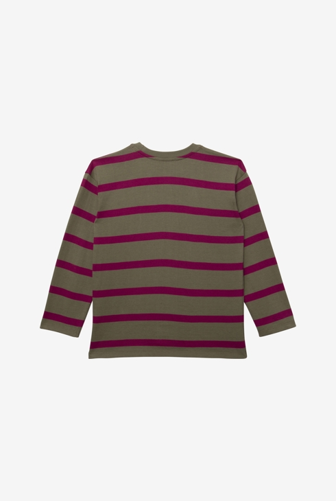 Marinière garçon kaki violet Catimini 1