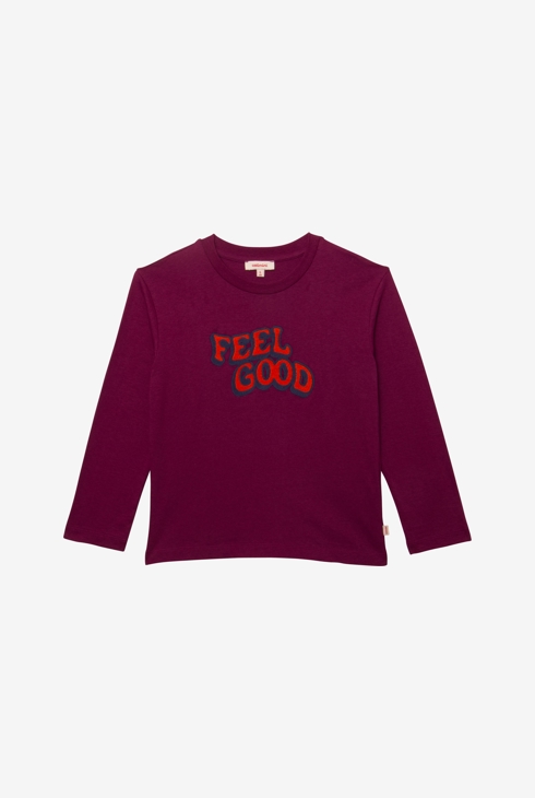 T-shirt garçon broderie violet en coton recyclé Catimini 1