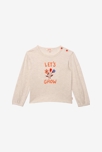 T-shirt bébé fille broderie herbier en coton recyclé gris Catimini 1