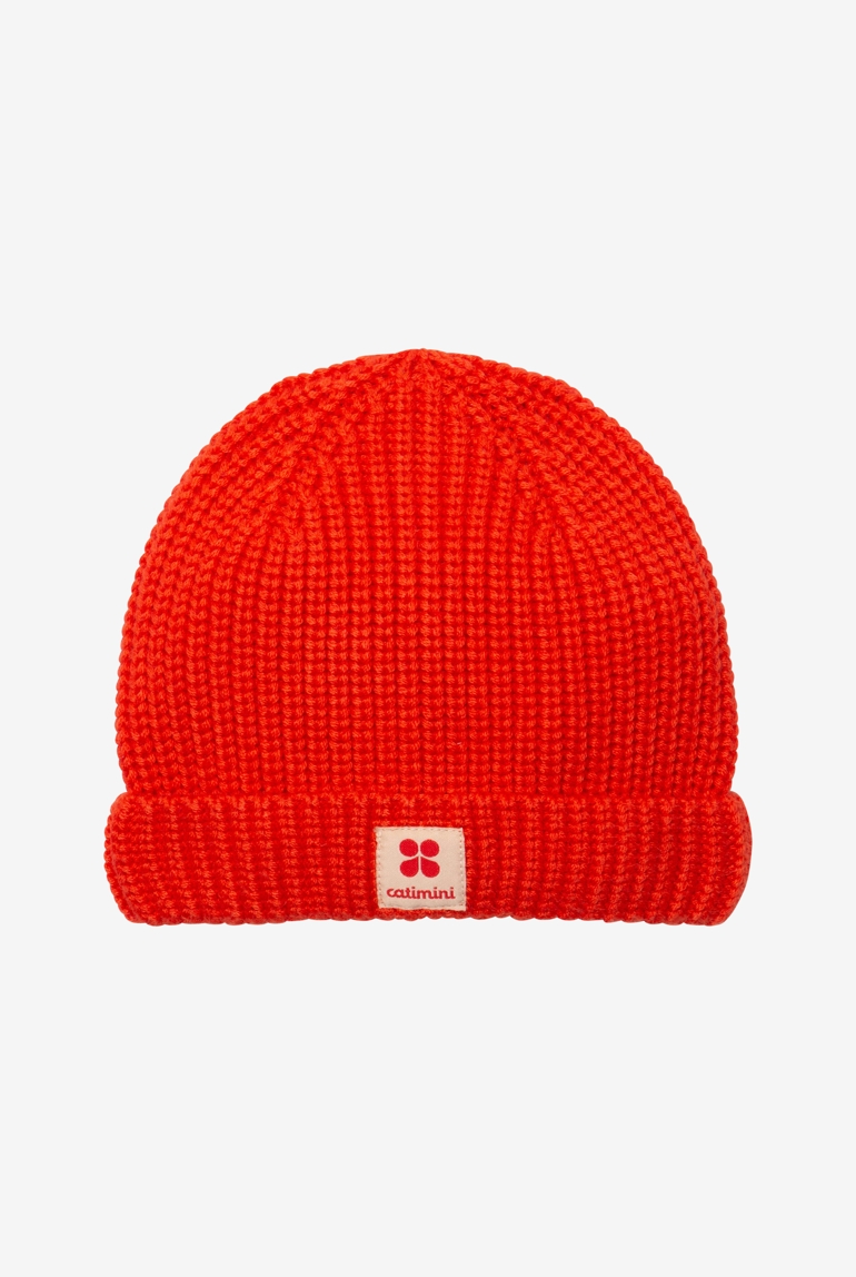 Bonnet bébé garçon rouge côtelé Catimini 1