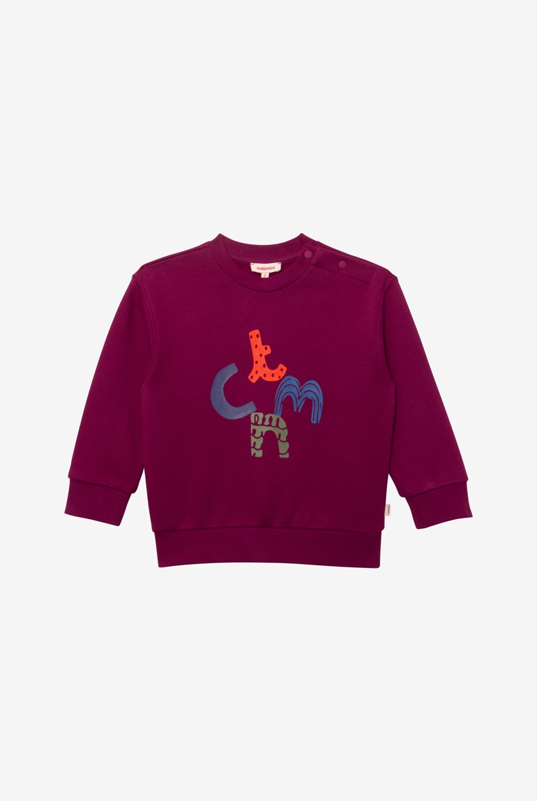 Sweat bébé garçon violet en coton recyclé Catimini 1