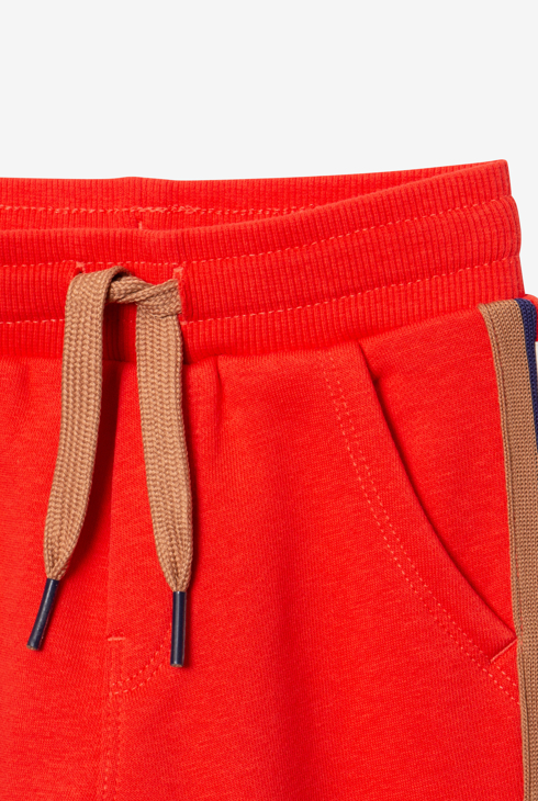 Jogging bébé garçon rouge bandes en coton recyclé Catimini