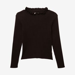 Pull fille tricot côtelé noir Catimini 1