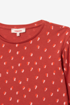 T-shirt fille brique imprimé bicolore en coton recyclé rouge Catimini 3