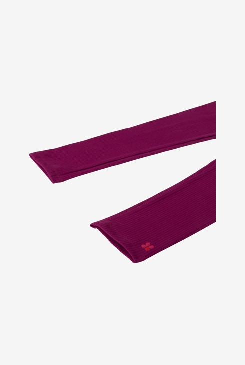Leggings fille violet côtelé logo Catimini