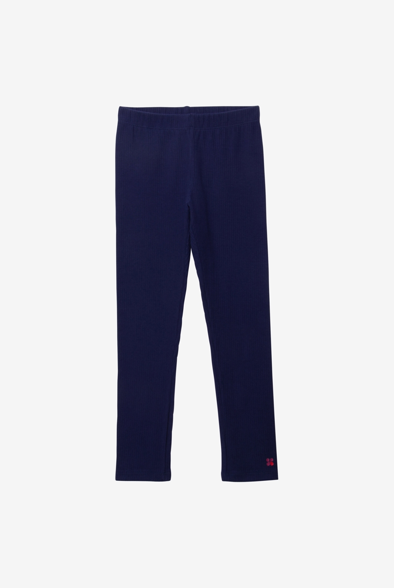Legging fille indigo côtelé logo bleu Catimini 1