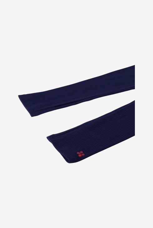 Legging fille indigo côtelé logo bleu Catimini
