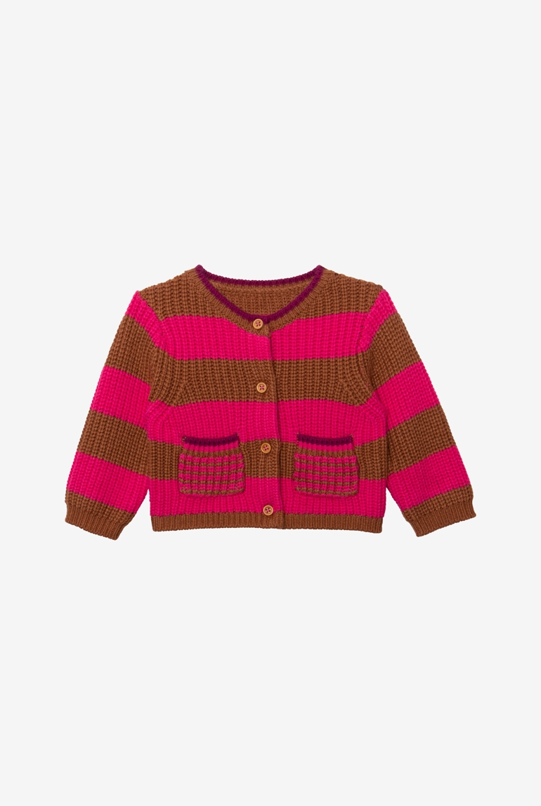 Cardigan bébé fille rose rayé Catimini 1