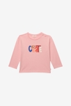 T-shirt bébé fille message rose en coton recyclé Catimini 1