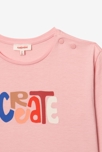 T-shirt bébé fille message rose en coton recyclé Catimini 3