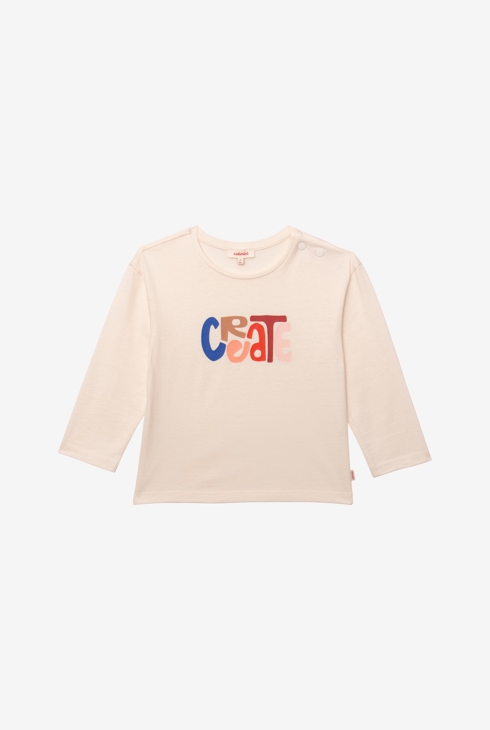 T-shirt bébé fille message blanc en coton recyclé Catimini 1