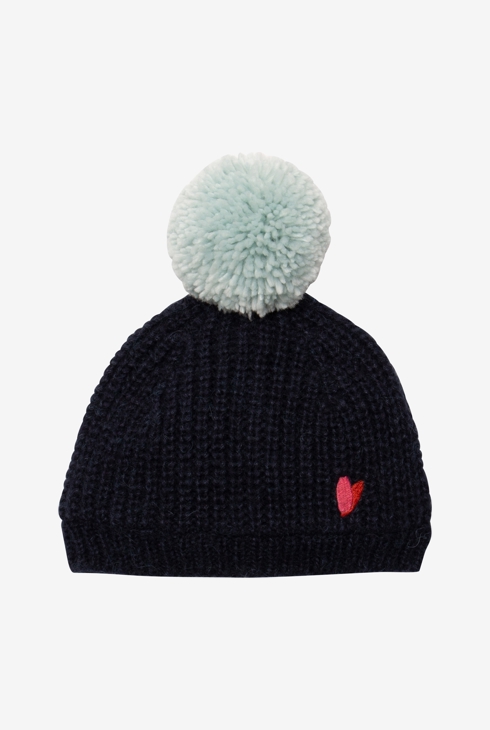Bonnet bébé fille marine pompon rouge Catimini 1