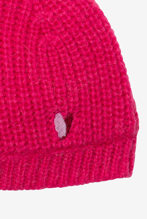 Bonnet bébé fille rose pompon rouge bébé fille Catimini 2