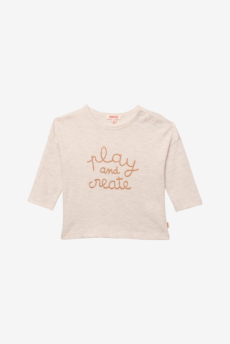 T-shirt bébé gris à message en coton recyclé Catimini 1