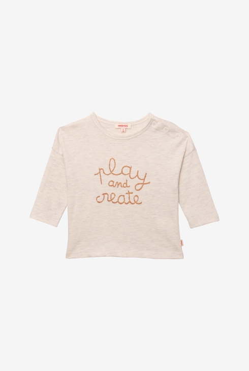 T-shirt bébé gris à message en coton recyclé Catimini