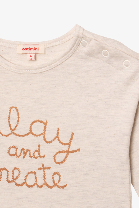 T-shirt bébé gris à message en coton recyclé Catimini
