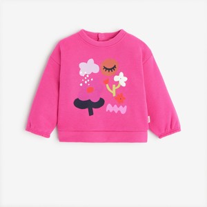 Sweat fille rose à motifs en coton recyclé Catimini 1