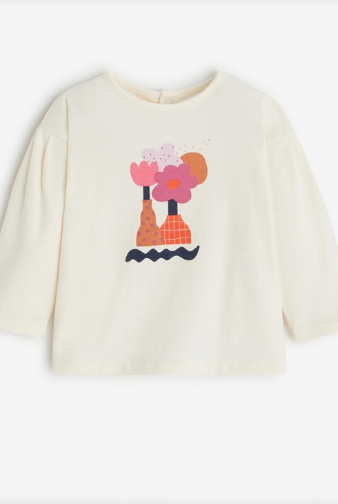 T-shirt fille blanc à fleurs en coton Catimini 1