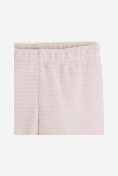 Pantalon bébé fille violine en velours maille côtelée violet Catimini