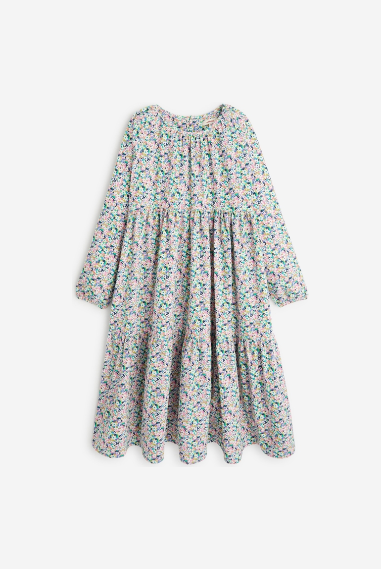 Robe violettete fleurie fille en coton Catimini 1