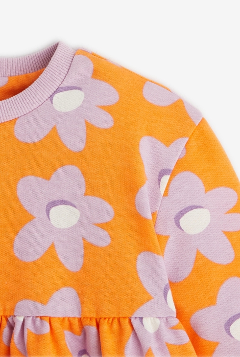 Robe tubique fleurie bébé fille rose corail Catimini