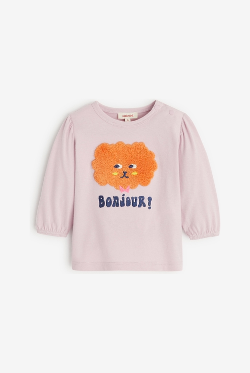 T-shirt bébé fille violine en coton biologique violet Catimini 1