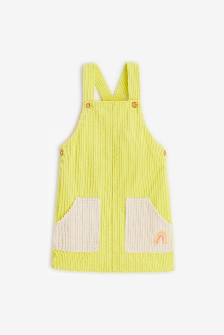 Robe bébé fille jaune en velours puebla Catimini 1